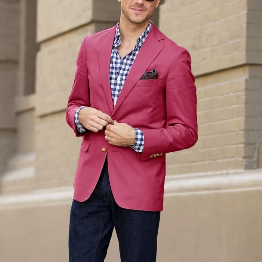 Alan Flusser Emerson Blazer Mens 38R Coral Pink Cotton Sport Coat NWT Preppy
